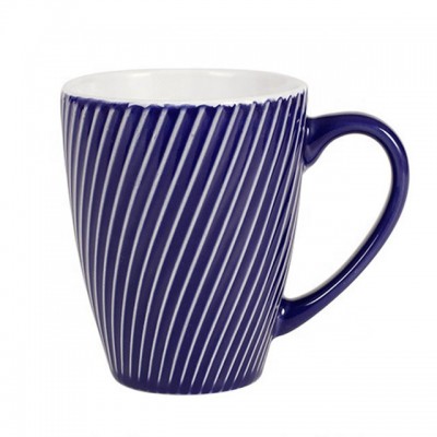 13ounce personalized oblique line stripe design colourful ceramic embossed mug