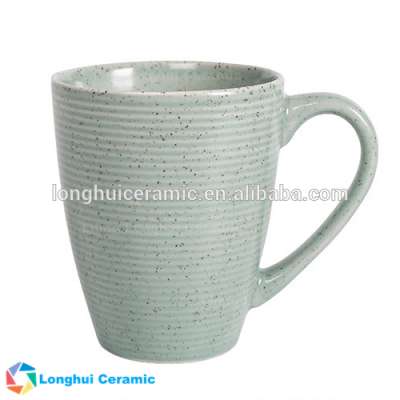 370cc nordic style speckle design ceramic embossed tea cup